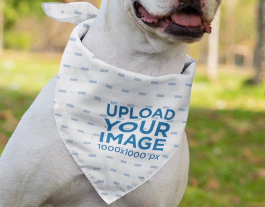 sublimated bandana mockup featuring a dog