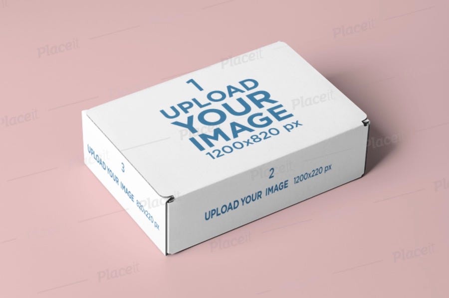 cake box mockup on a solid color backdrop