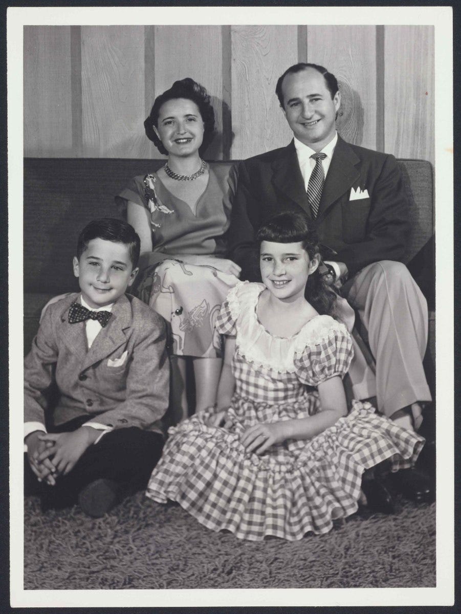 The Handler family at home in California in the 1950s: Ruth, Elliot, Barbara and Kenneth.