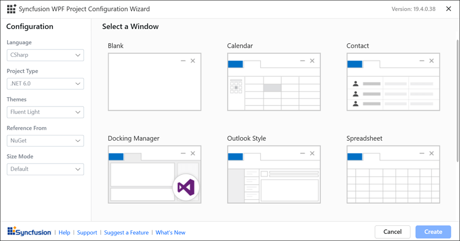 Syncfusion WPF Project Configuration Wizard