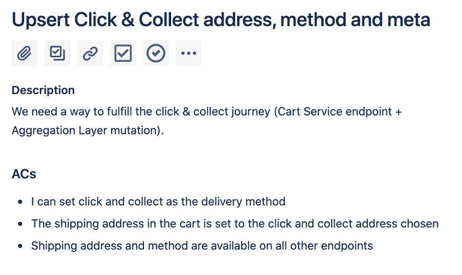 Upsert Click & Collect address, method and meta