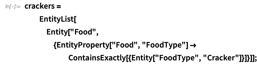Code on EntityType for crackers