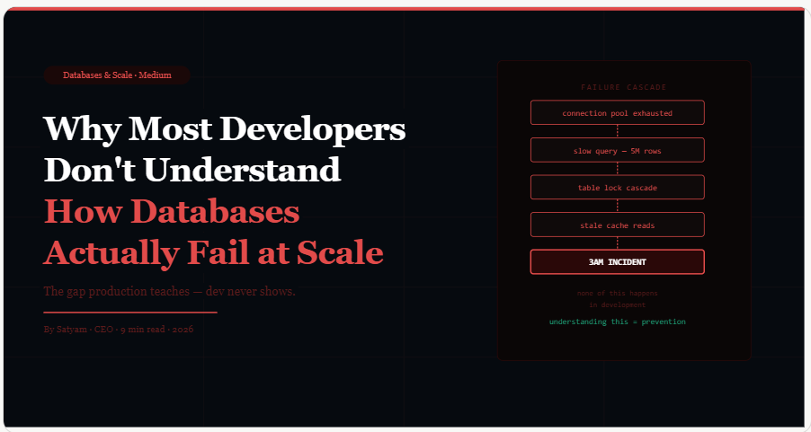 Why Most Developers Don’t Understand How Databases Actually Fail at Scale