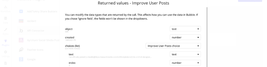 A picture showing that our integration with Open AI returns text values