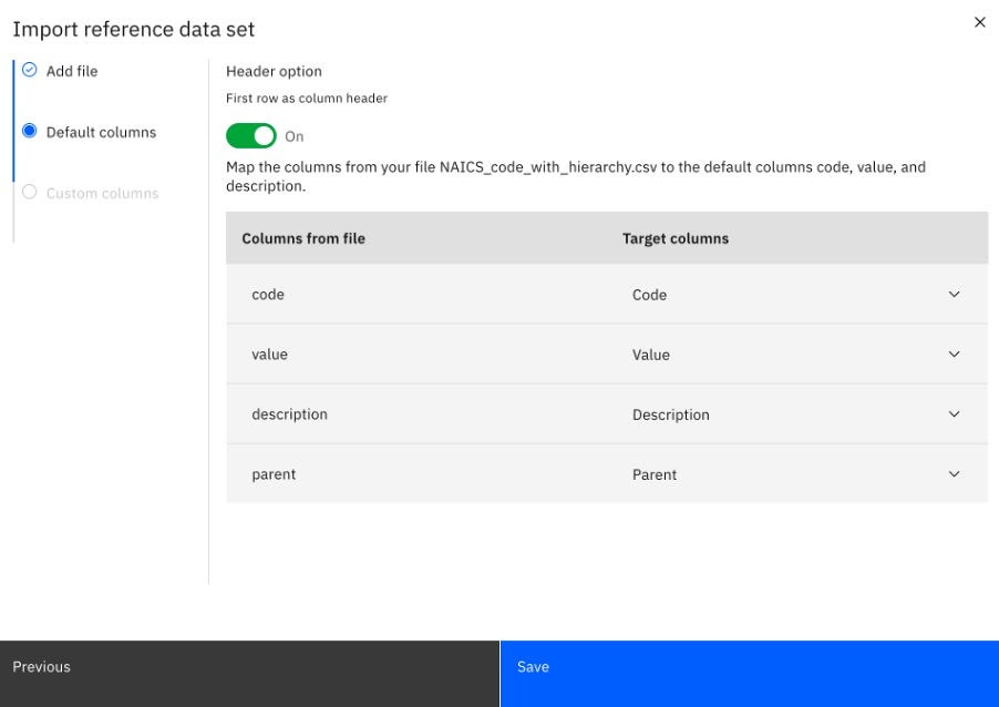 screenshot of designating columns to which roles they play in the dataset