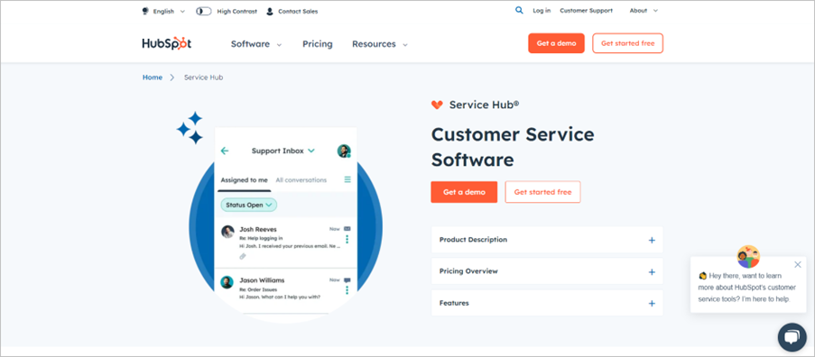 HubSpot Home Page