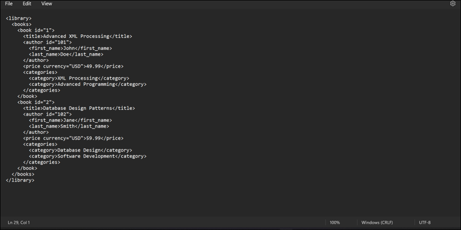 XML Data Structure