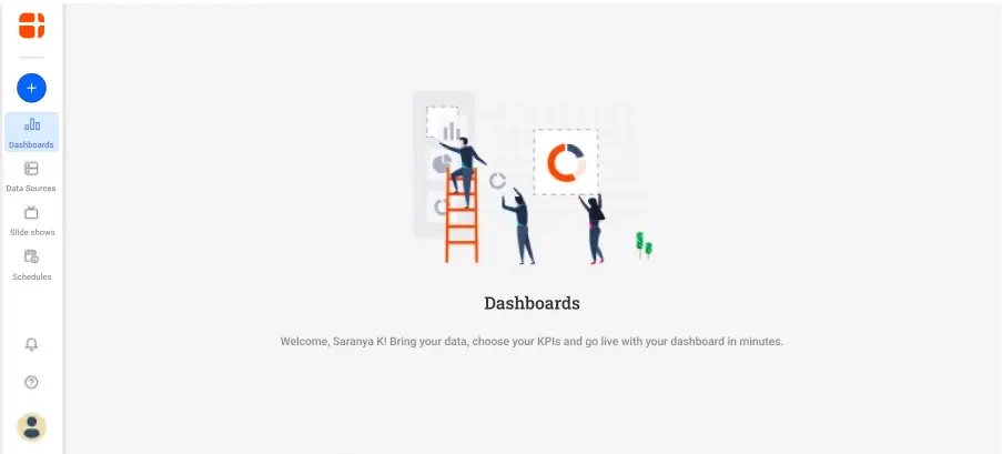 Homepage view of Bold BI Dashboards