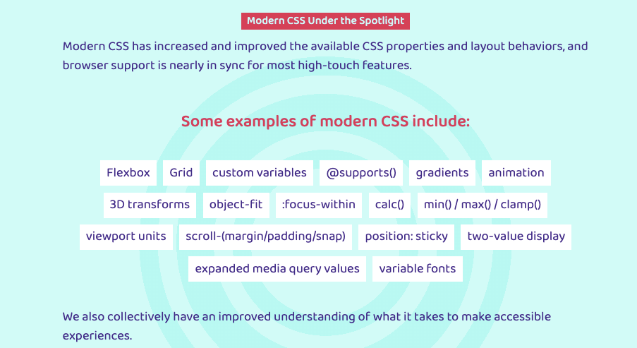 A screenshot of StyleStage website that showcases modern CSS properties