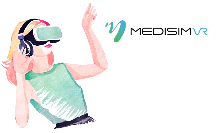 Taylorswift water color paint with MediSim VR logo