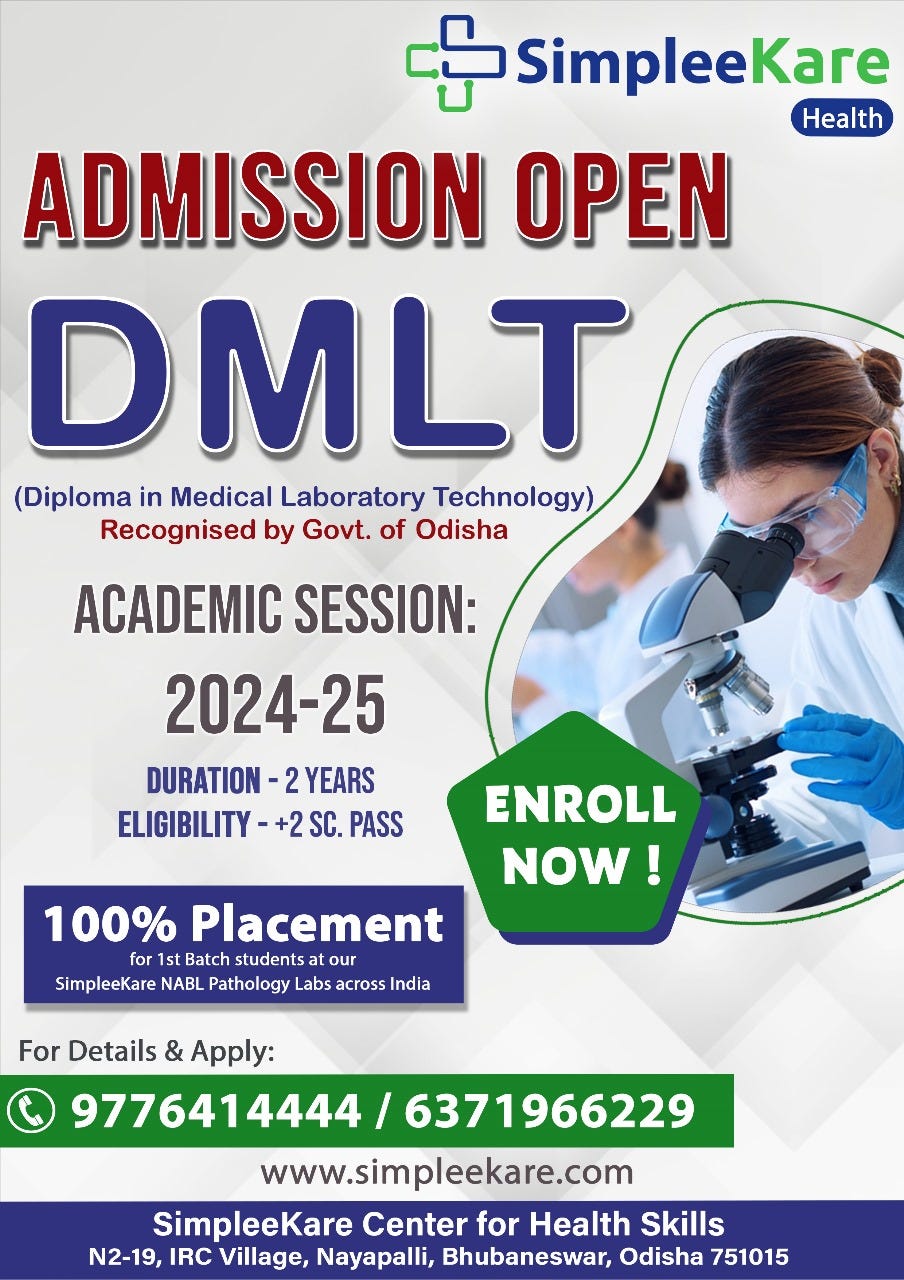 Want to become a medical lab technician? SimpleeKare Institute offers the Best DMLT Course in Bhubaneswar, providing the perfect foundation for your career.