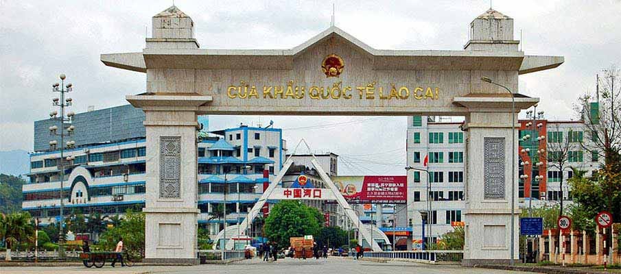 Border crossing at Lao Cai in northern Vietnam