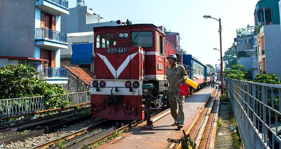 Train by Vietnam Railways in Hanoi