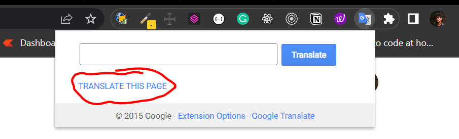 google translator extension