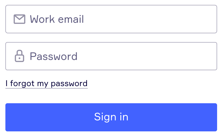 A login screen with “I forgot my password” right below the password text field.