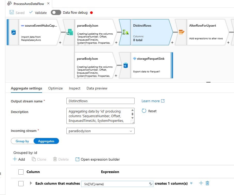 Data Flows Duplicate Handling — Aggregate Setting