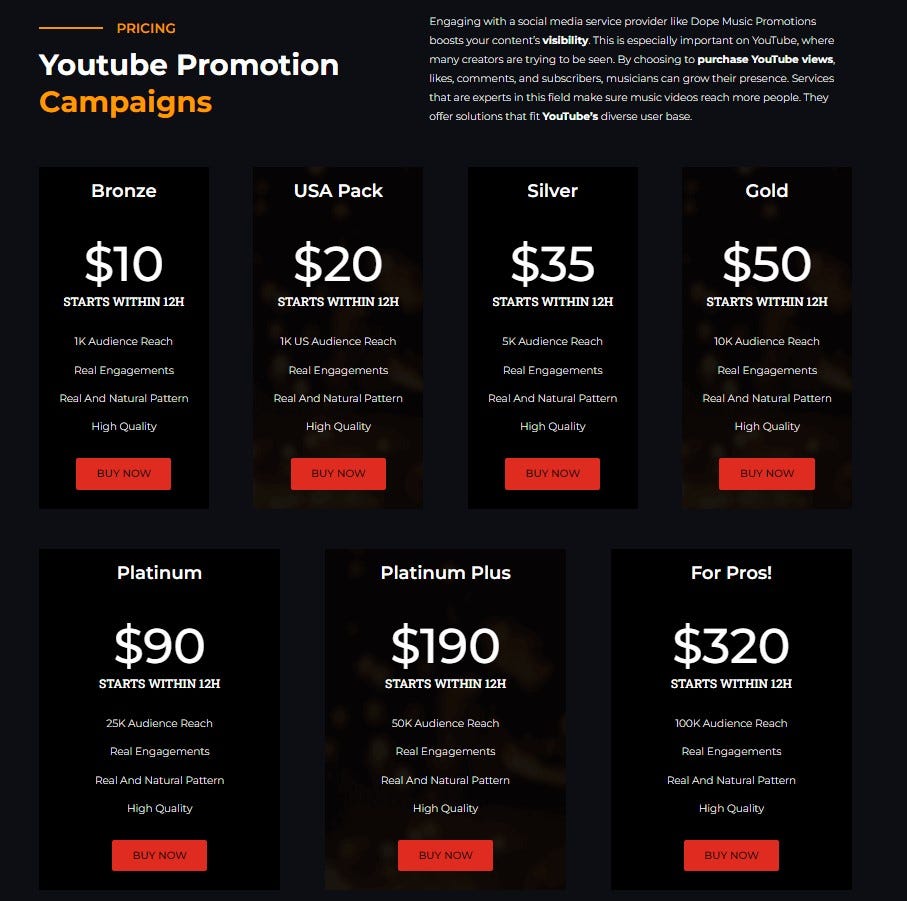 Youtube Music Promotion Services