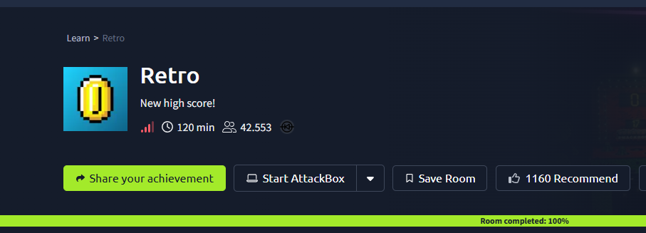 Retro (THM) Tryhackme Hard Challenge
