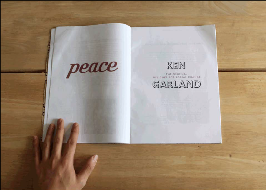 Poetic Tactics Magazine. Ken Garland spread.