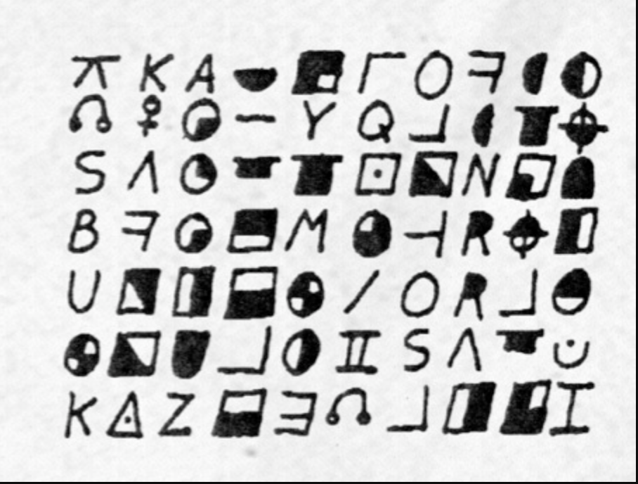 This 70 character cipher is known as S1, a Scorpion Cipher sent to Americas Most Wanted