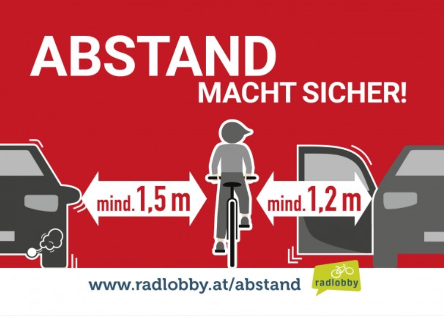 Abstandskampagne von Radlobby ARGUS Steiermark — Plakat