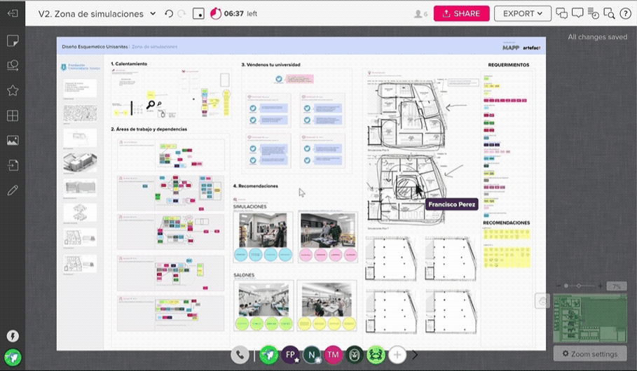 Animated gif of a remote workshop session using Mural