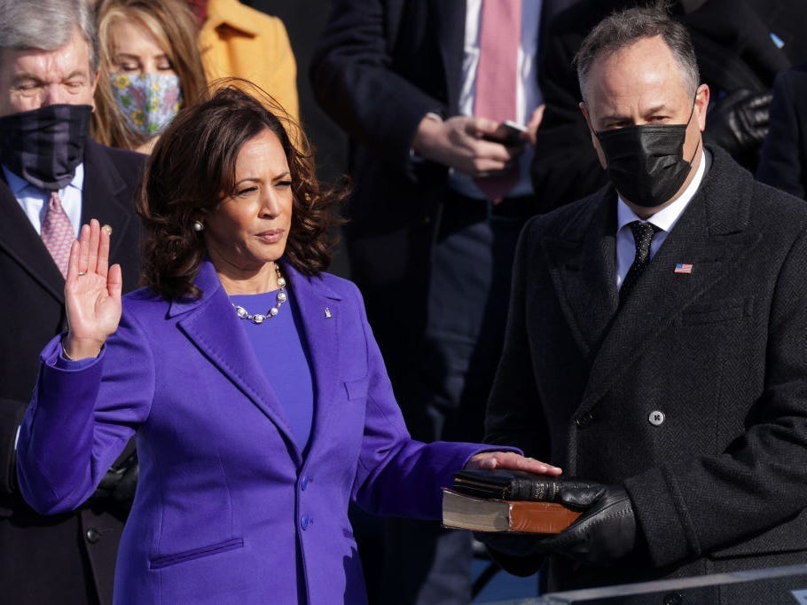 Kamala Harris is sworn in as Vice President on Wednesday.