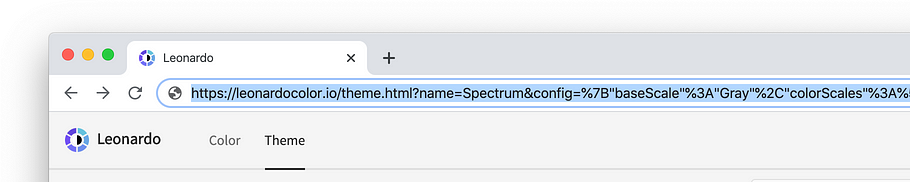 Browser window url displaying custom parameters