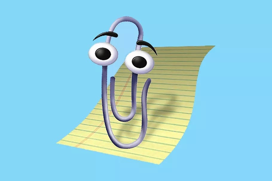 Clippy, microsoft office’s 1990s attempt at AI