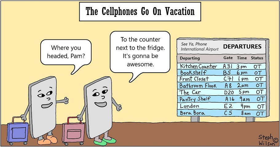 Cellphones prepare to take a vacation break.