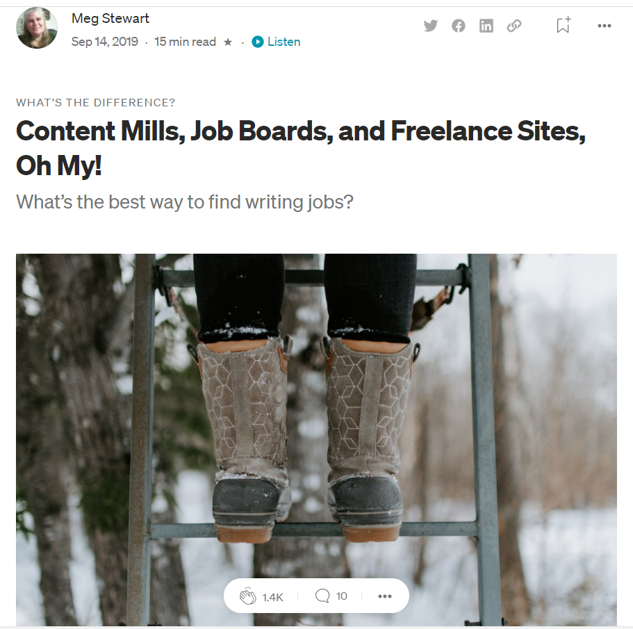 an article explaining the difference between content mills and freelance sites for writers