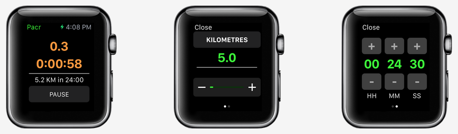 Pacr App for Apple Watch