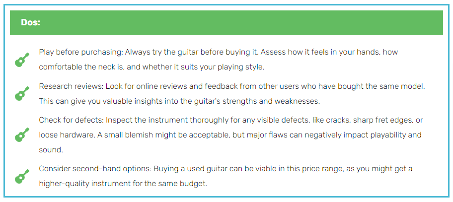Dos of Buying an Electric Guitar