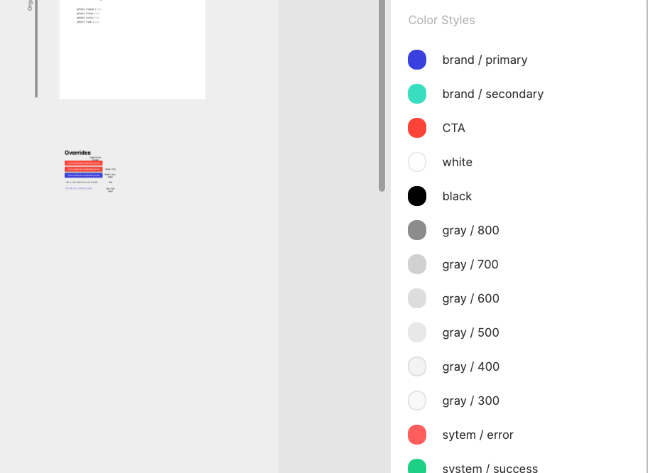 Many colour styles in Figma