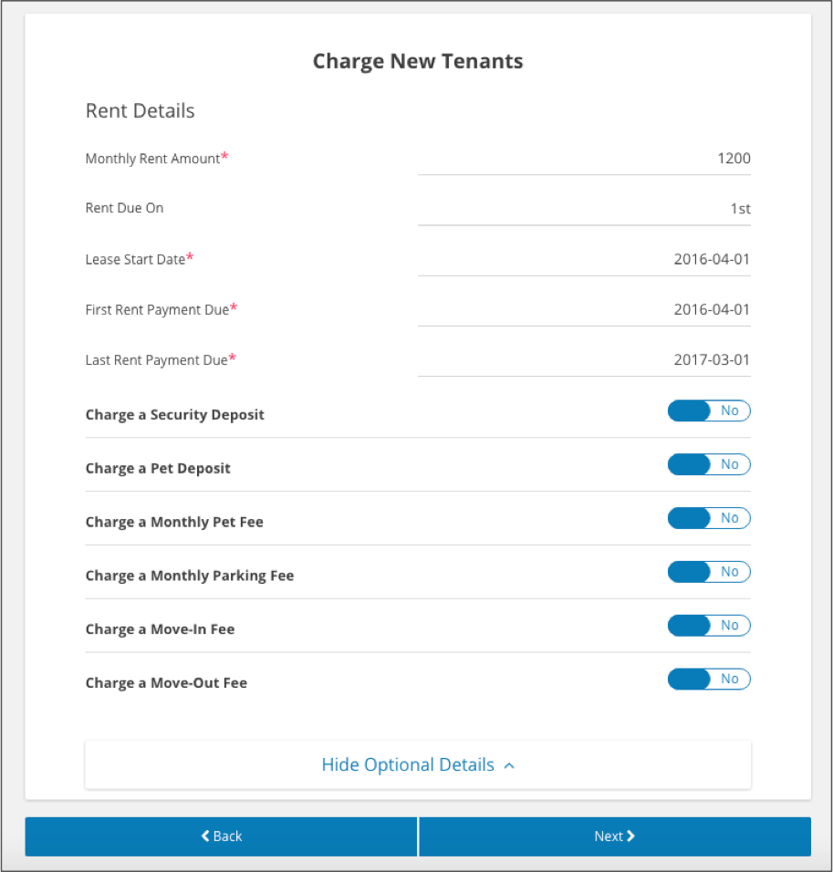 Rent Payment Interface