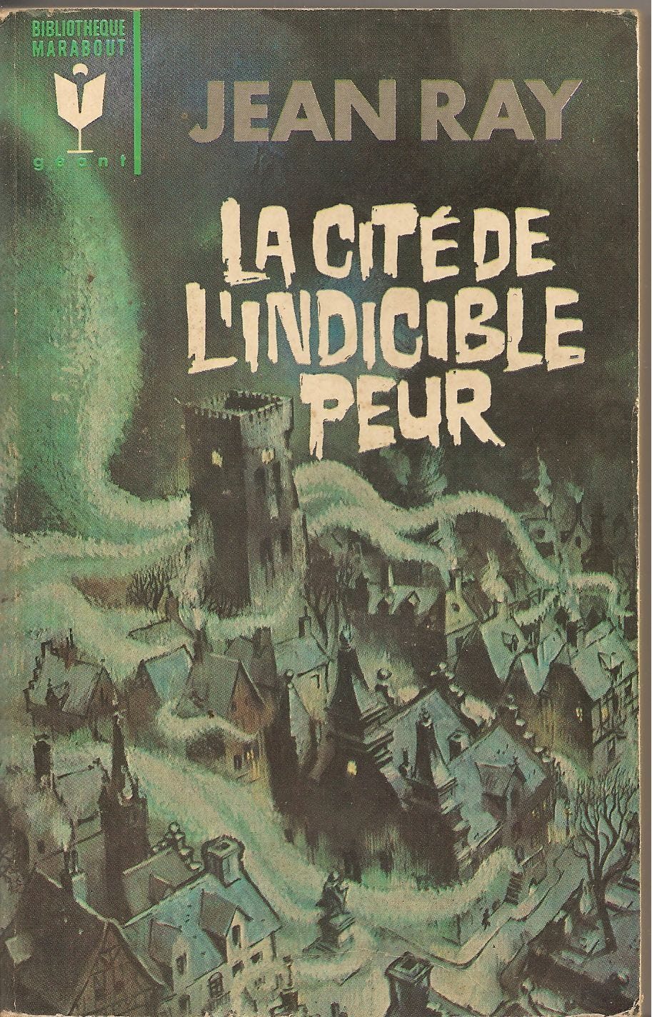 The cover of the books depicts a ghostly fog engulfing a village of pointy roof.