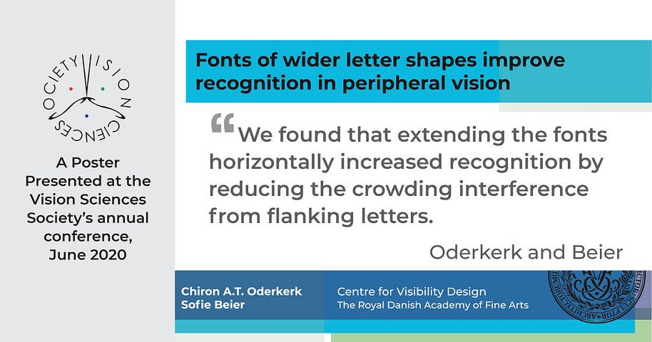 Fonts of wider letter shapes improve recognition in peripheral vision