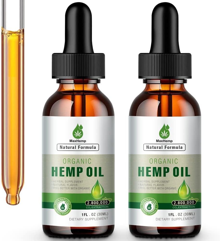 (3 Pack) Hemp Oil Organic Premium - 2,800,000 Maximum Strength - 100% Natural Hemp Drops Tincture - Hemp Oils with Vegan, Non-GMO, Grown and Made in USA