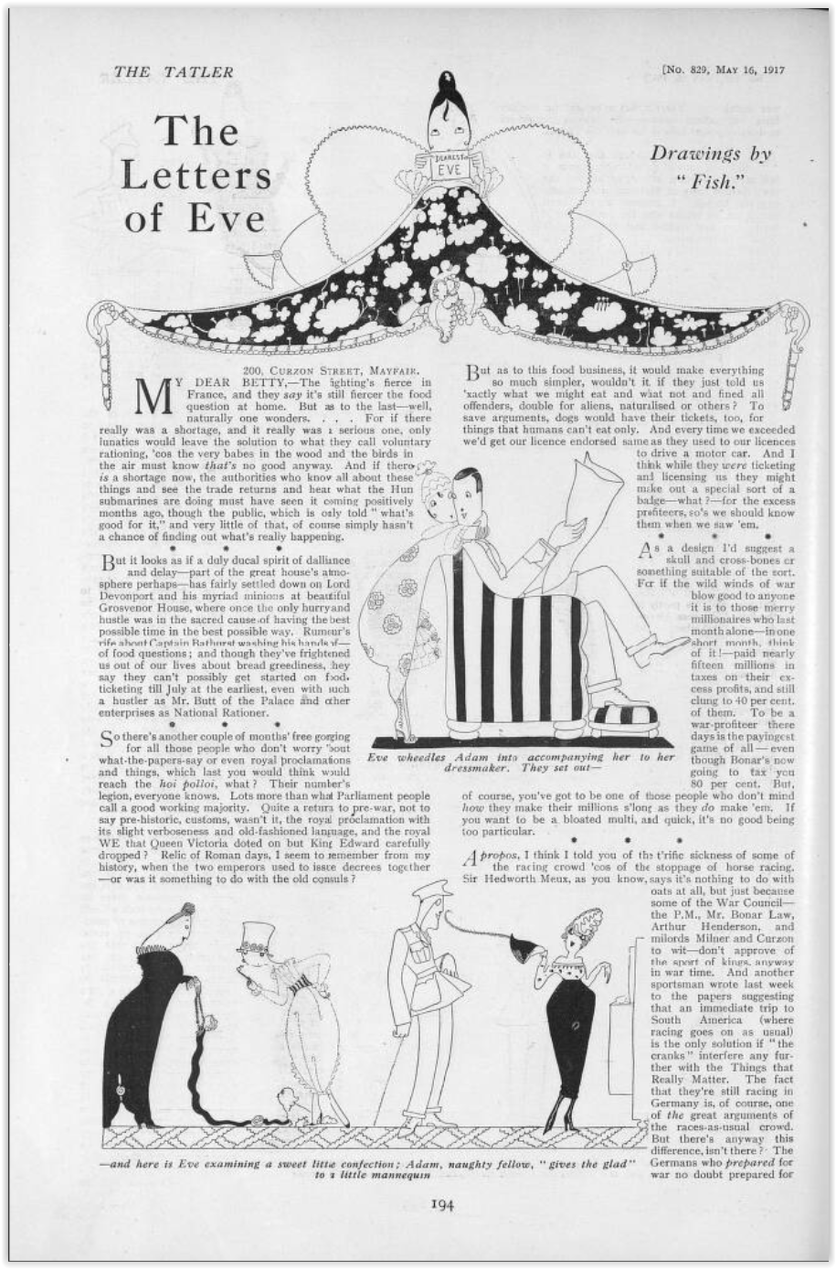 Annie Fish’s illustrations were an important factor in the fame of Letters of Eve, and are also discussed in my historical novel, Roseleigh