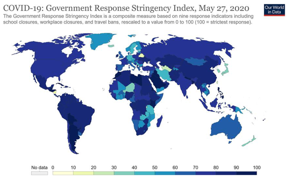 Map of government responses to Covid-19.
