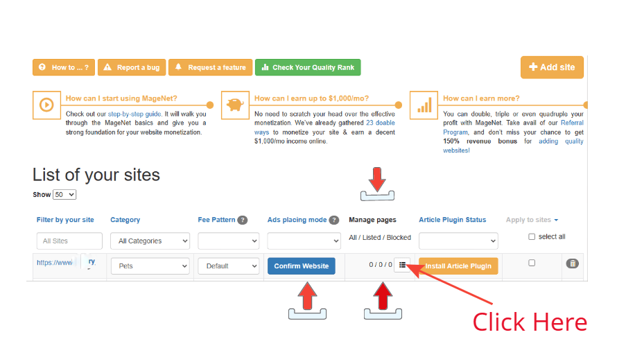 Screenshot explaining further details of available reports in the MageNet platform.