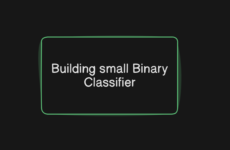 AI: Building small Binary Classifier