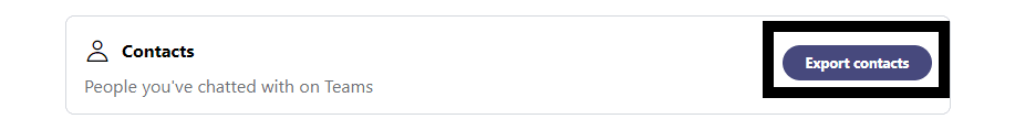 Export contacts Microsoft Teams