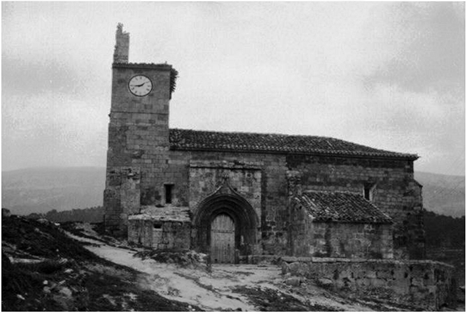 Iglesia de N.S. de la Asunción de Quintanaopio (aprox. 1910) | Imagen: autor desconocido.