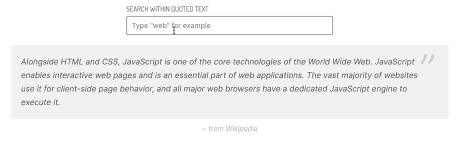 Highlighting text in JS