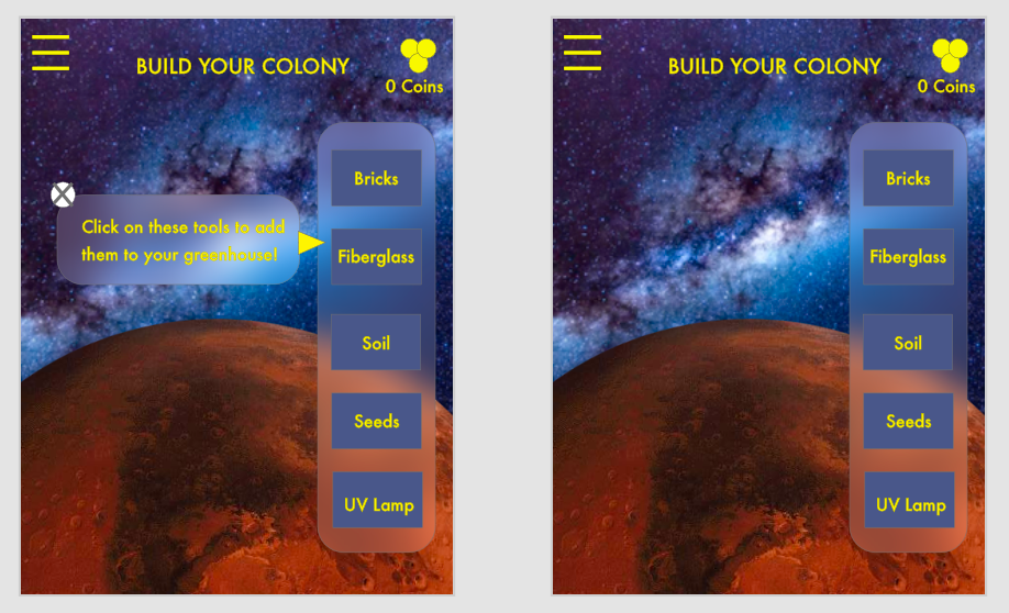 UI for how to begin building colonies