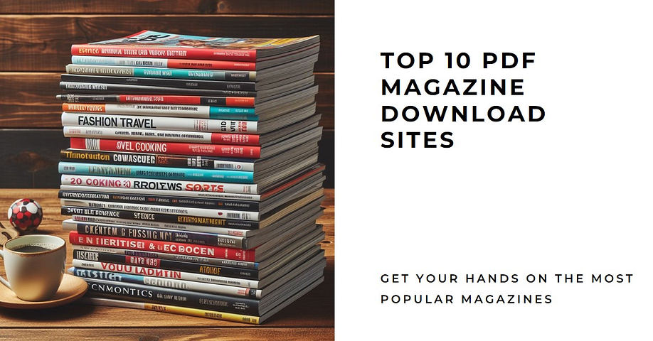 An advertisement for a website that offers PDF downloads of popular magazines