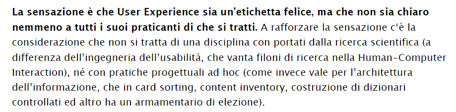 Screenshot of a paragraph of the italian article to which refers the above paragraph refer and that is then translated below in english