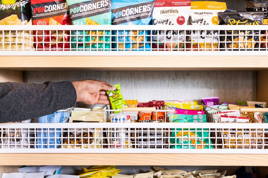 A pantry full of snacks.