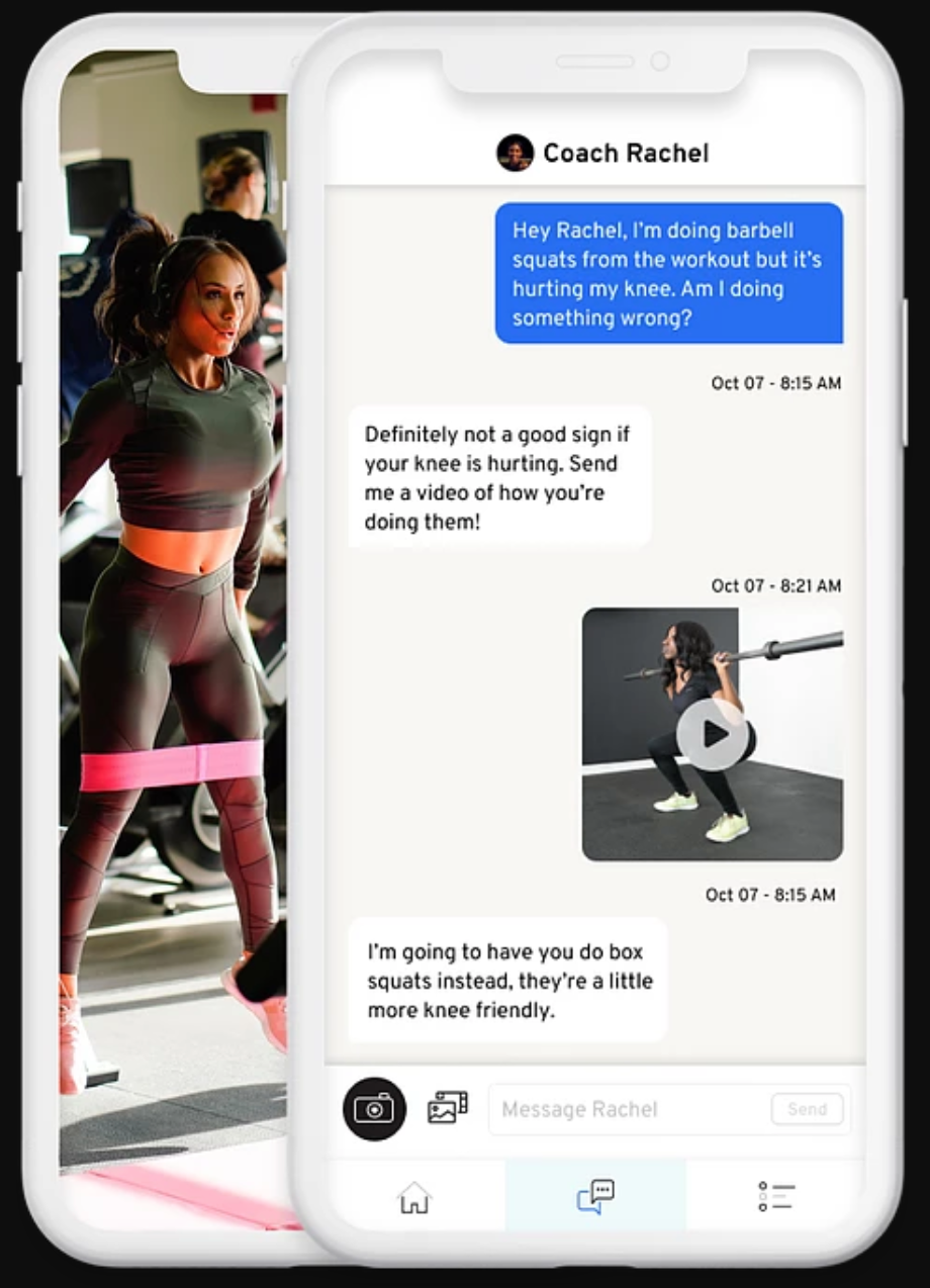 asking fitness expert question through mobile app